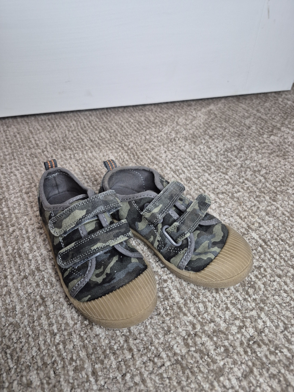 Cat & Jack Camo Double-Velcro Sneakers in Olive Green and Tan